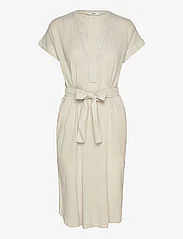 Esprit Casual - Crinkled midi dress with belt - shirt dresses - dusty green - 0
