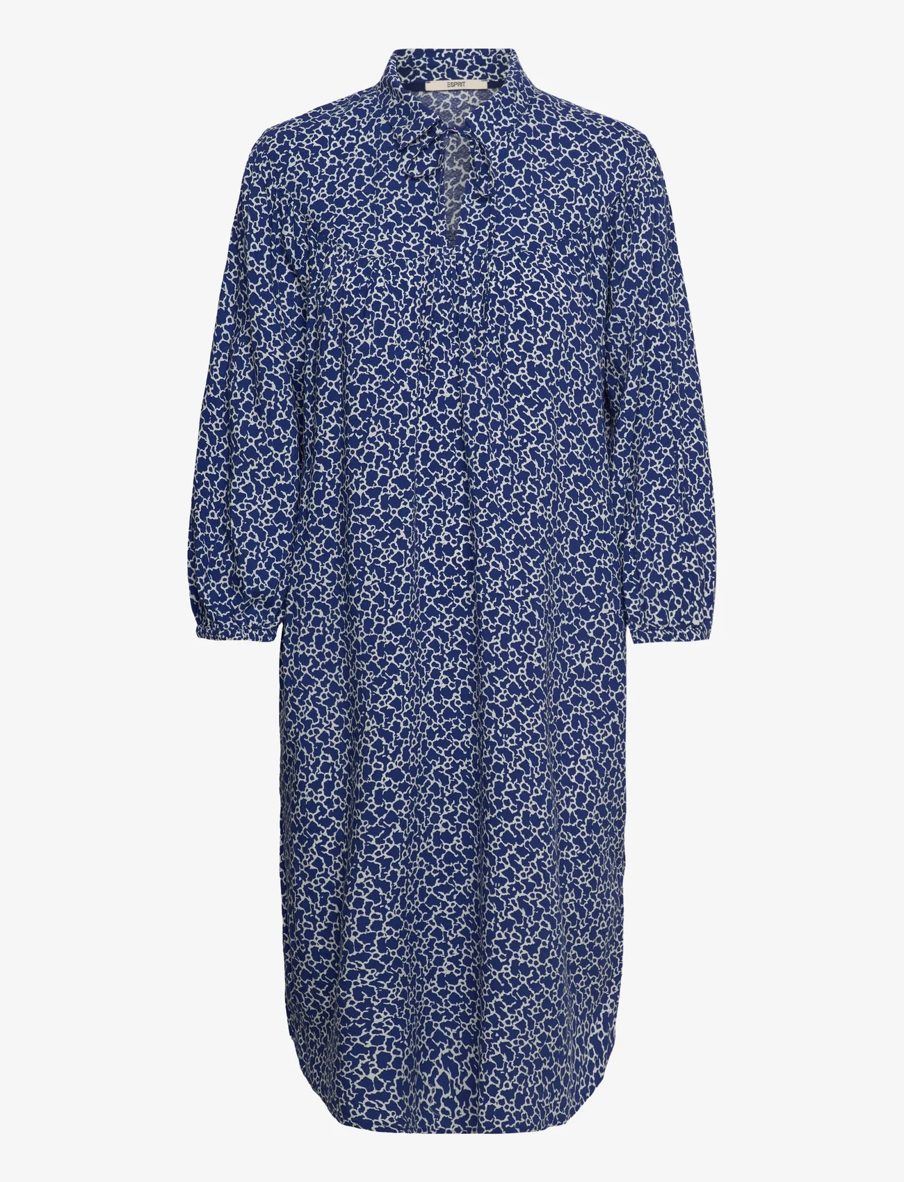 Esprit Casual - Viscose midi dress with all-over print - skjortklänningar - ink 4 - 0