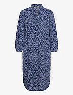 Viscose midi dress with all-over print - INK 4