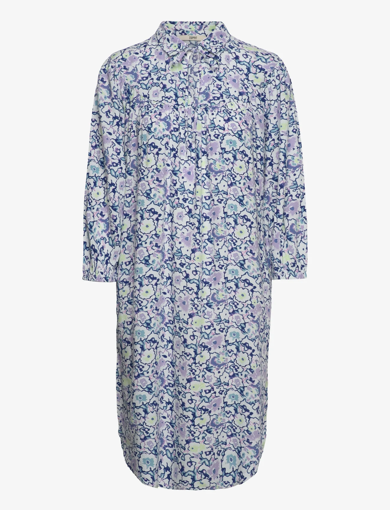 Esprit Casual - Viscose midi dress with all-over print - shirt dresses - white 4 - 0