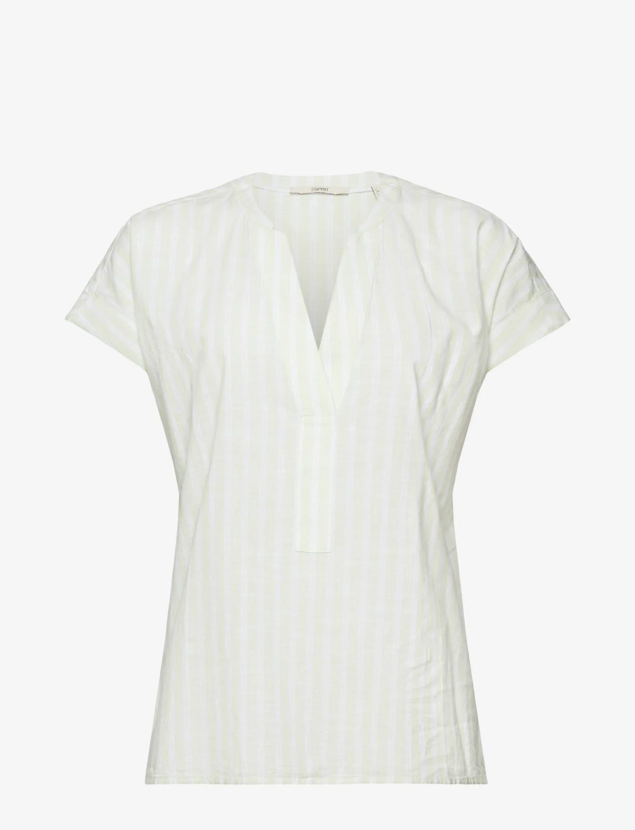 Esprit Casual - Striped cotton blouse - blouses korte mouwen - citrus green 3 - 0