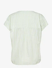 Esprit Casual - Striped cotton blouse - short-sleeved blouses - citrus green 3 - 1