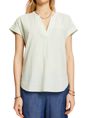 Esprit Casual - Striped cotton blouse - kortärmade blusar - citrus green 3 - 2