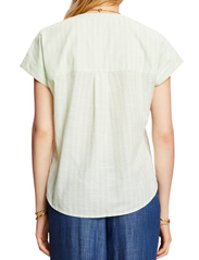 Esprit Casual - Striped cotton blouse - short-sleeved blouses - citrus green 3 - 3