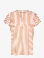 Esprit Casual - Striped cotton blouse - kurzämlige blusen - orange 3 - 0