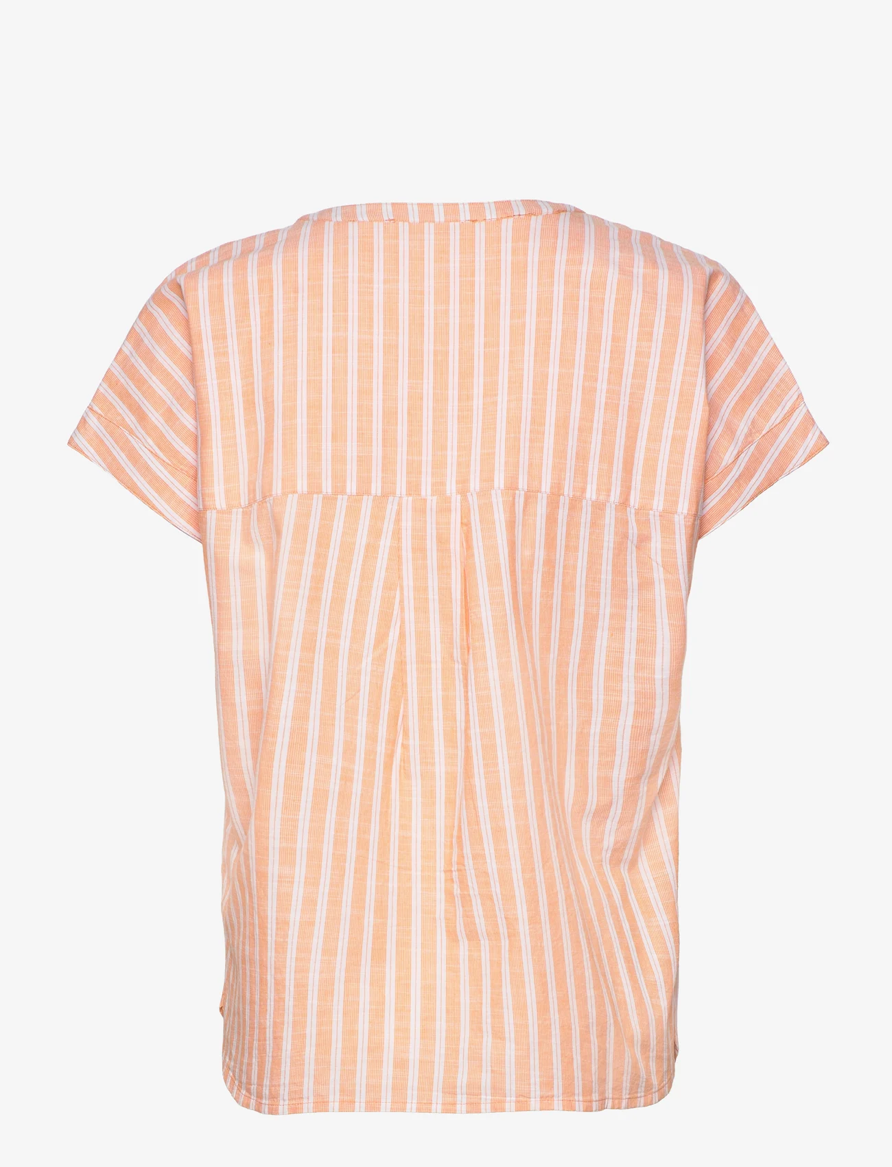 Esprit Casual - Striped cotton blouse - kortärmade blusar - orange 3 - 1