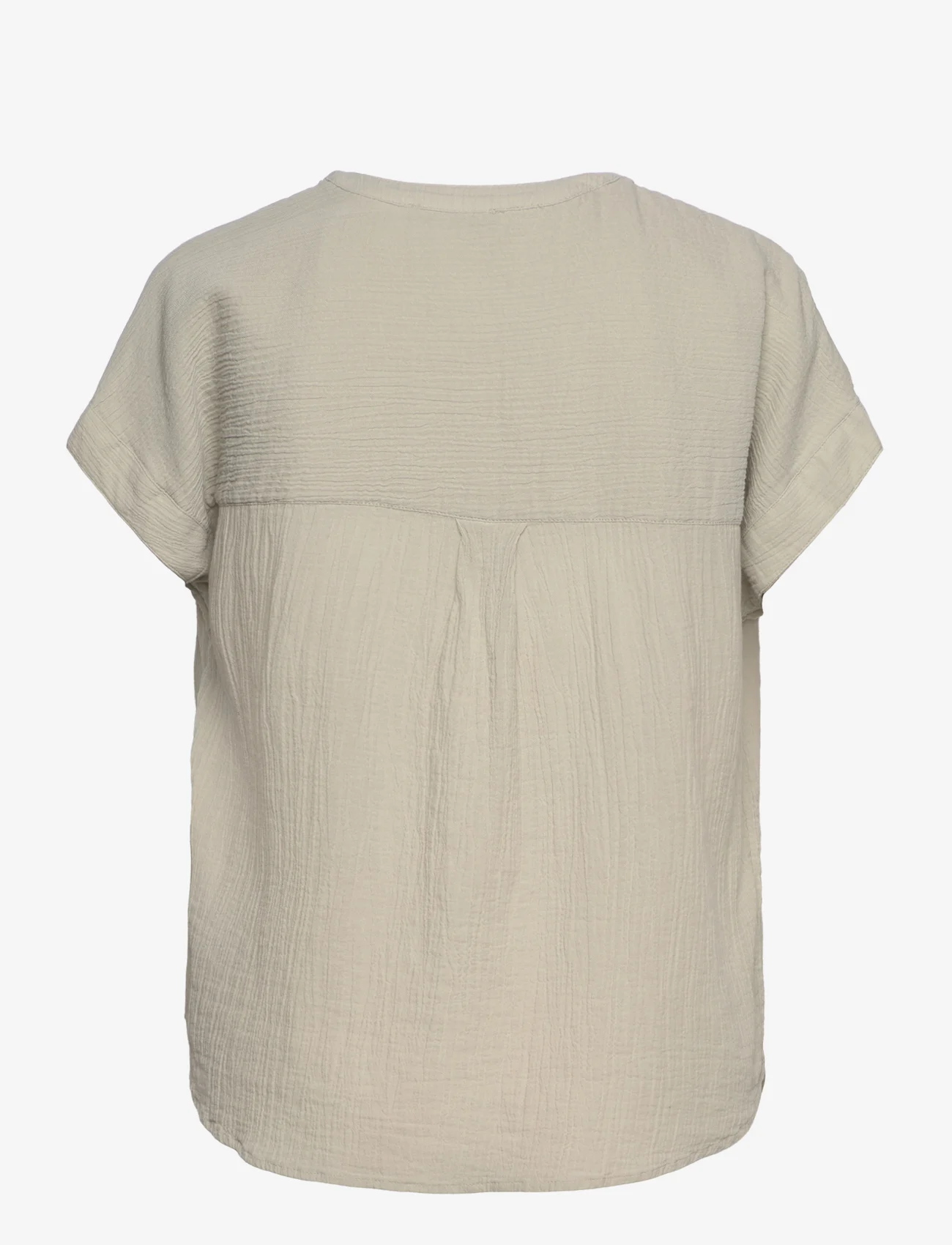 Esprit Casual - Textured cotton blouse - bluzki krotkim rekawem - dusty green - 1