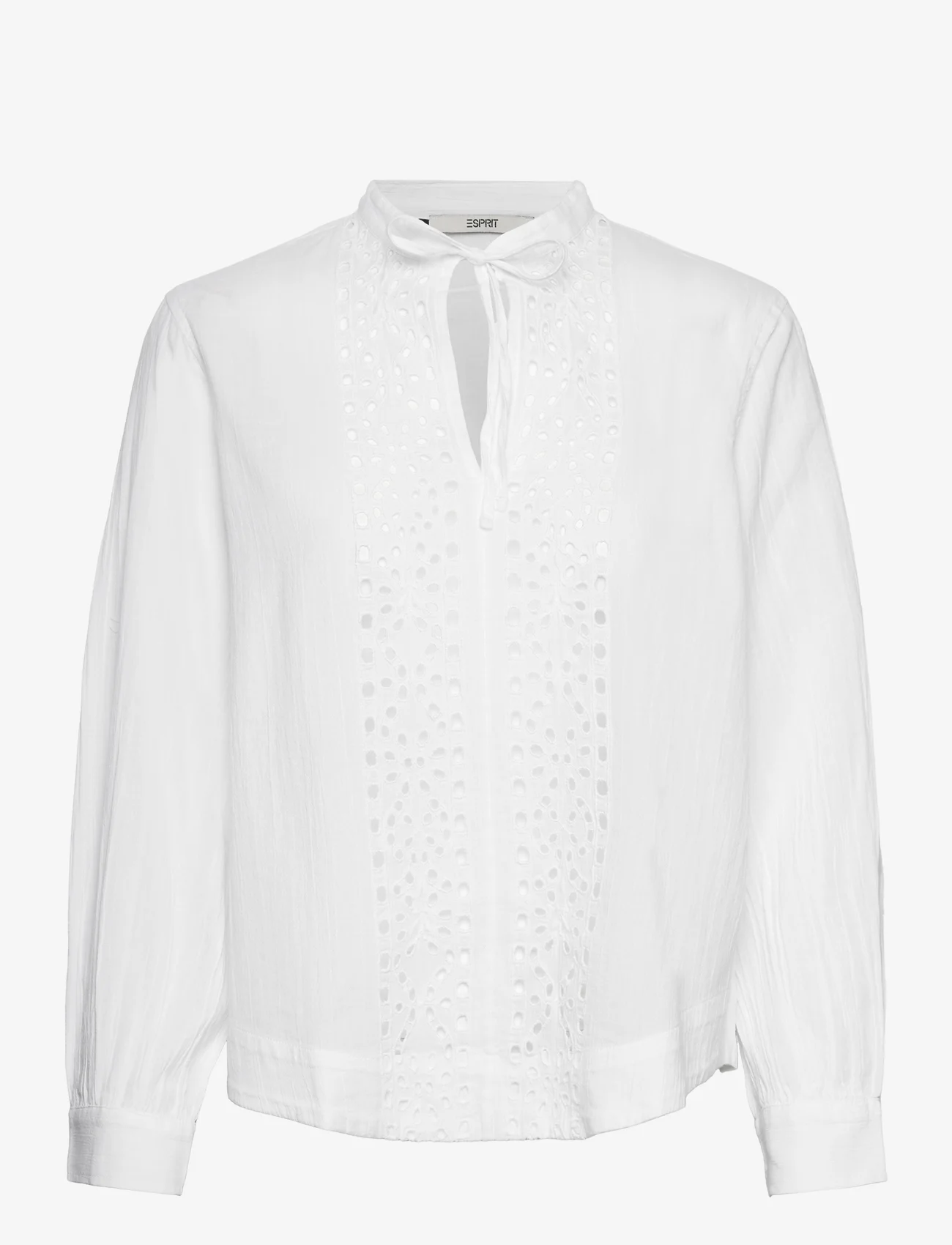 Esprit Casual - Embroidered cotton blouse - blouses à manches longues - white - 0