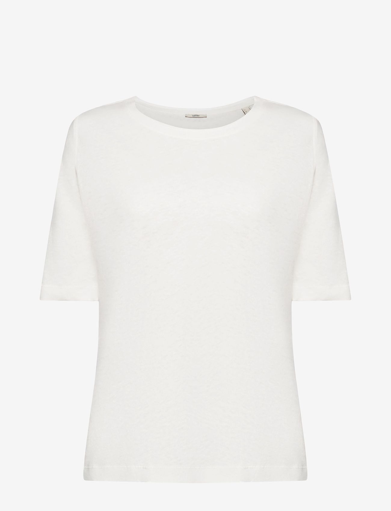 Esprit Casual - Linen blend t-shirt - efterårstøj - off white - 0