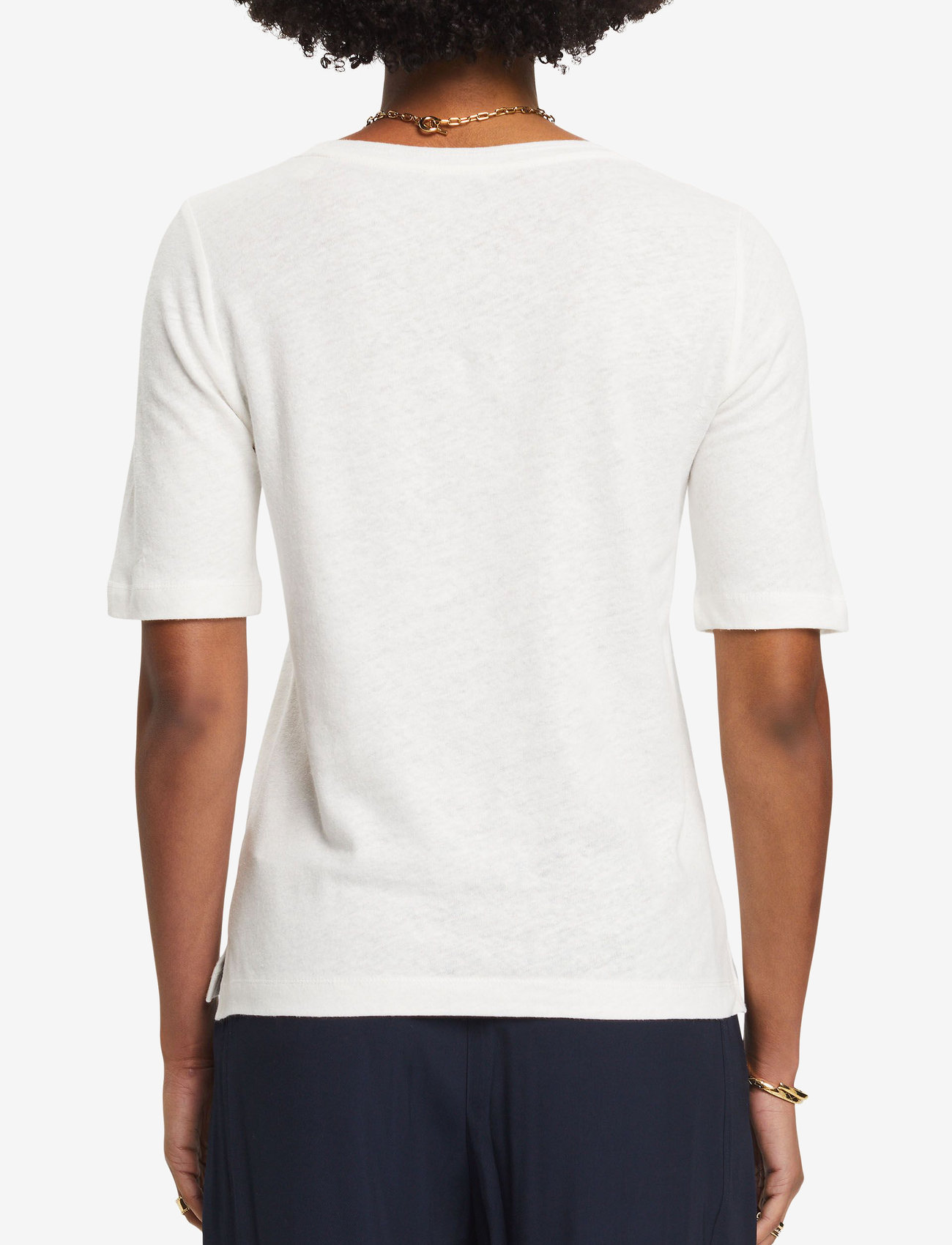 Esprit Casual - Linen blend t-shirt - efterårstøj - off white - 2