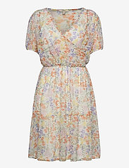 Esprit Casual - Mesh dress in a wrap look with a print - sommerkleider - off white 4 - 0