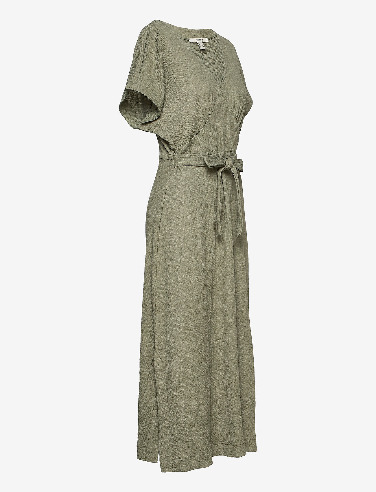 Esprit Casual - Recycled: midi dress with a tie-around belt - light khaki - 2