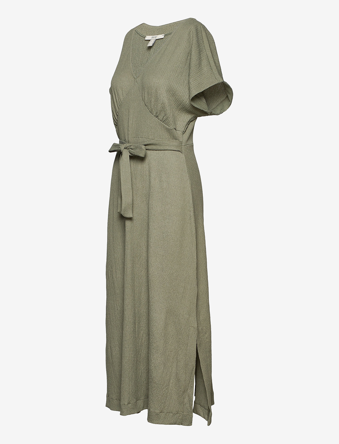 Esprit Casual - Recycled: midi dress with a tie-around belt - light khaki - 3