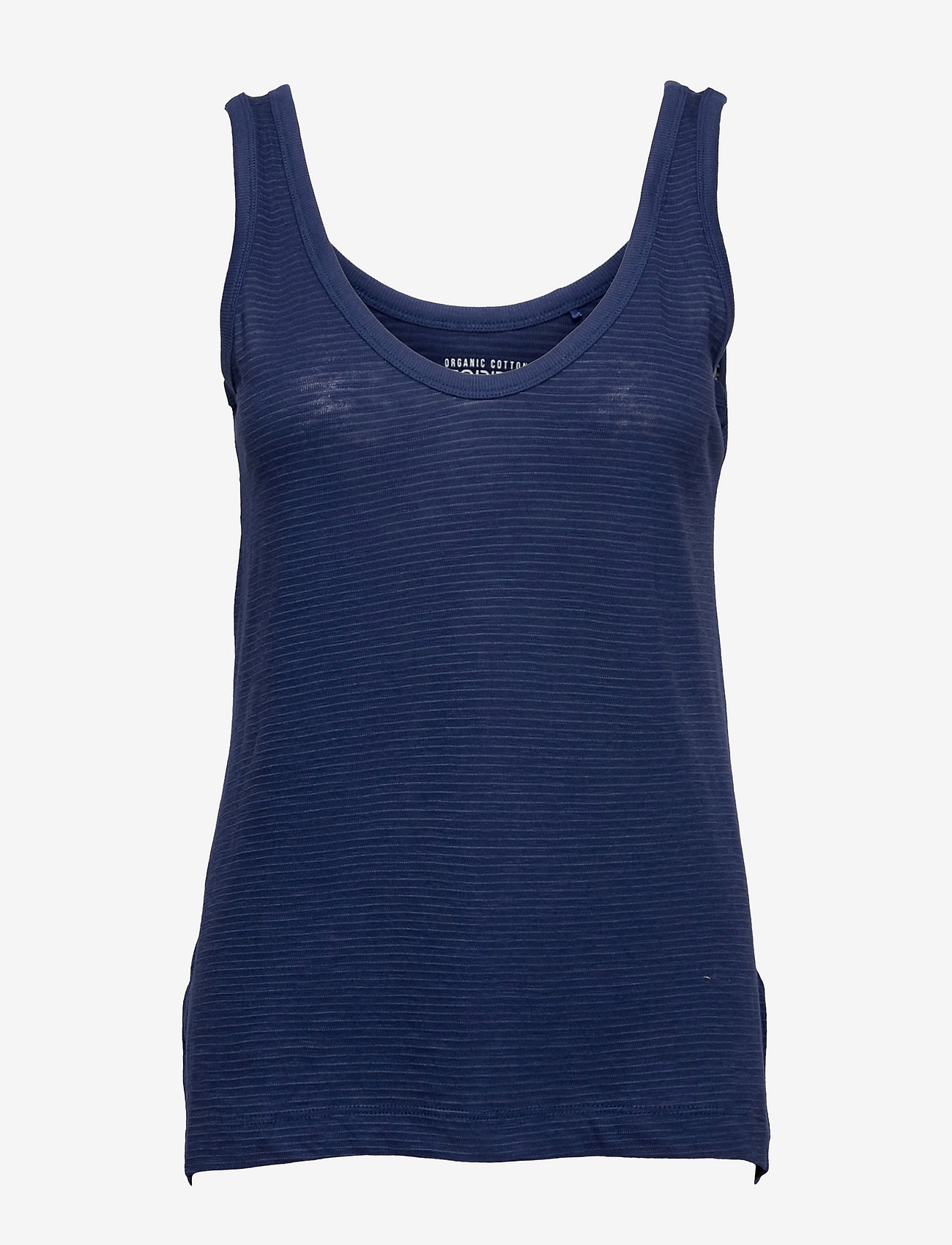 Blended organic cotton vest - DARK BLUE