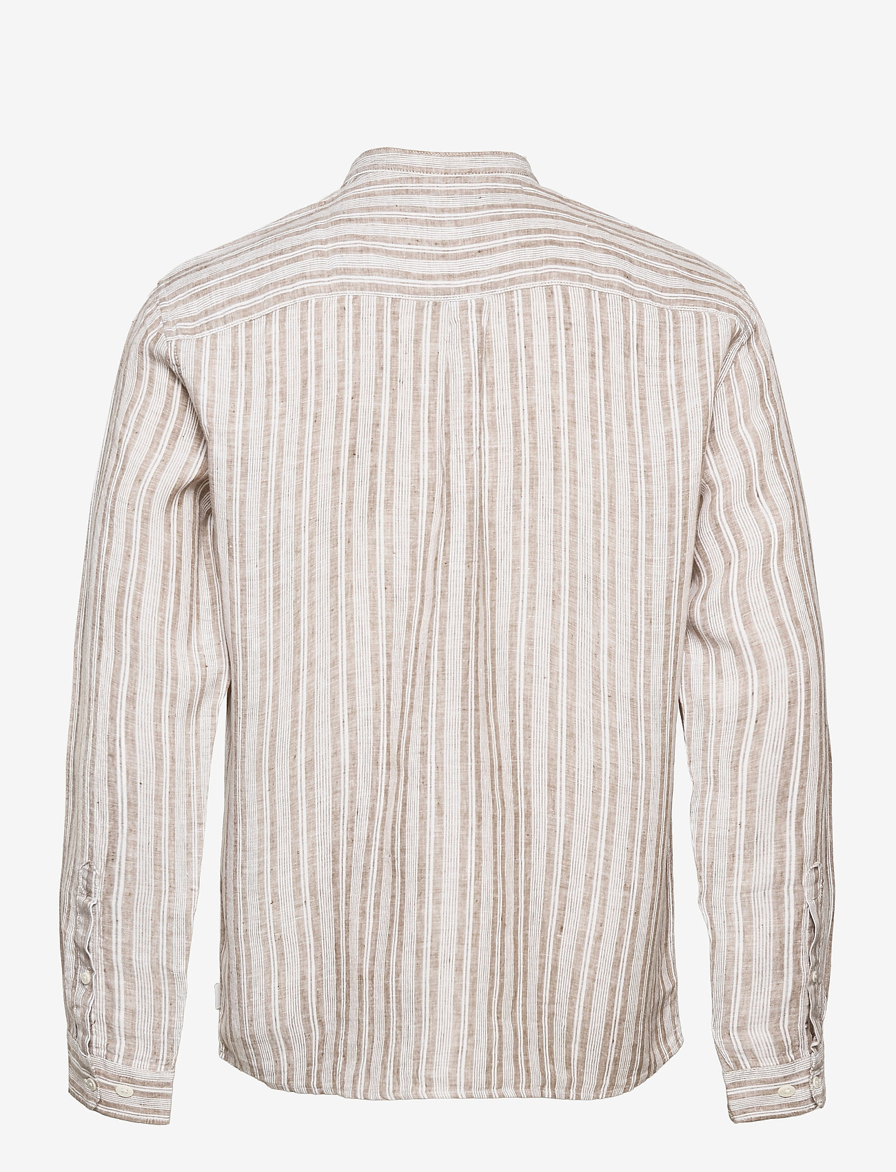 Esprit Casual - Made of linen: striped shirt with a stand-up collar - camel 2 - 1