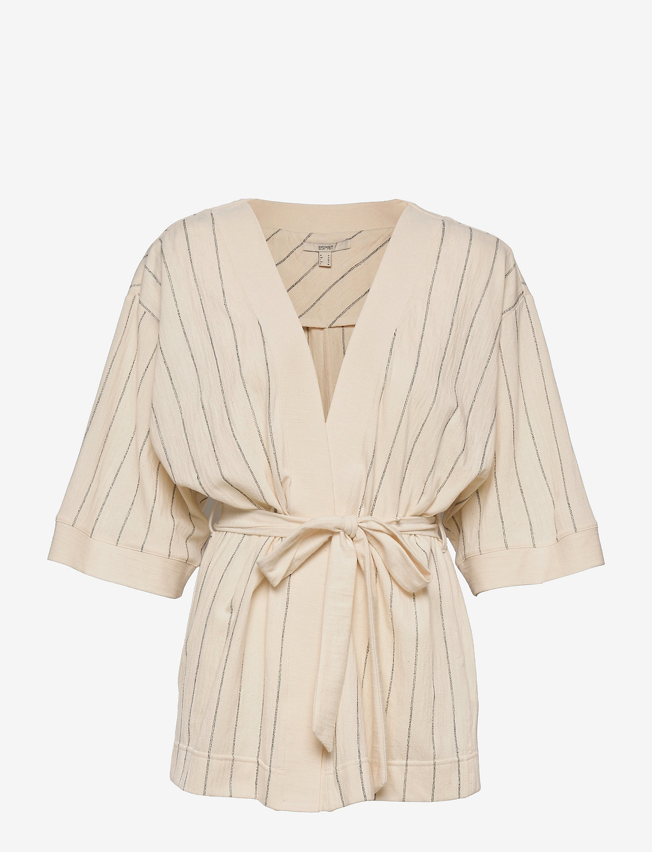 Esprit Casual - Kimono-style woven jacket with a belt - off white - 0