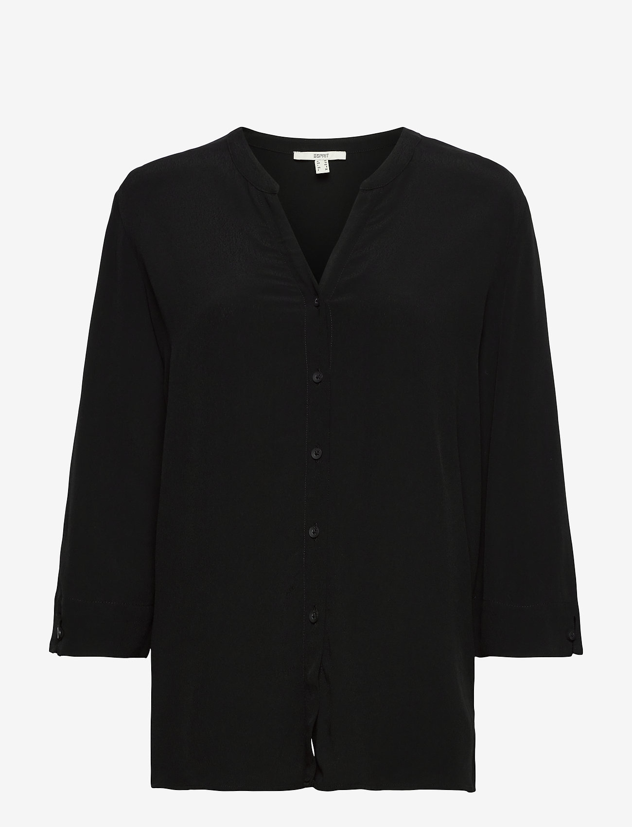 Esprit Casual - Wide blouse with 3/4-length sleeves - långärmade blusar - black - 0