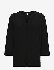 Wide blouse with 3/4-length sleeves - BLACK