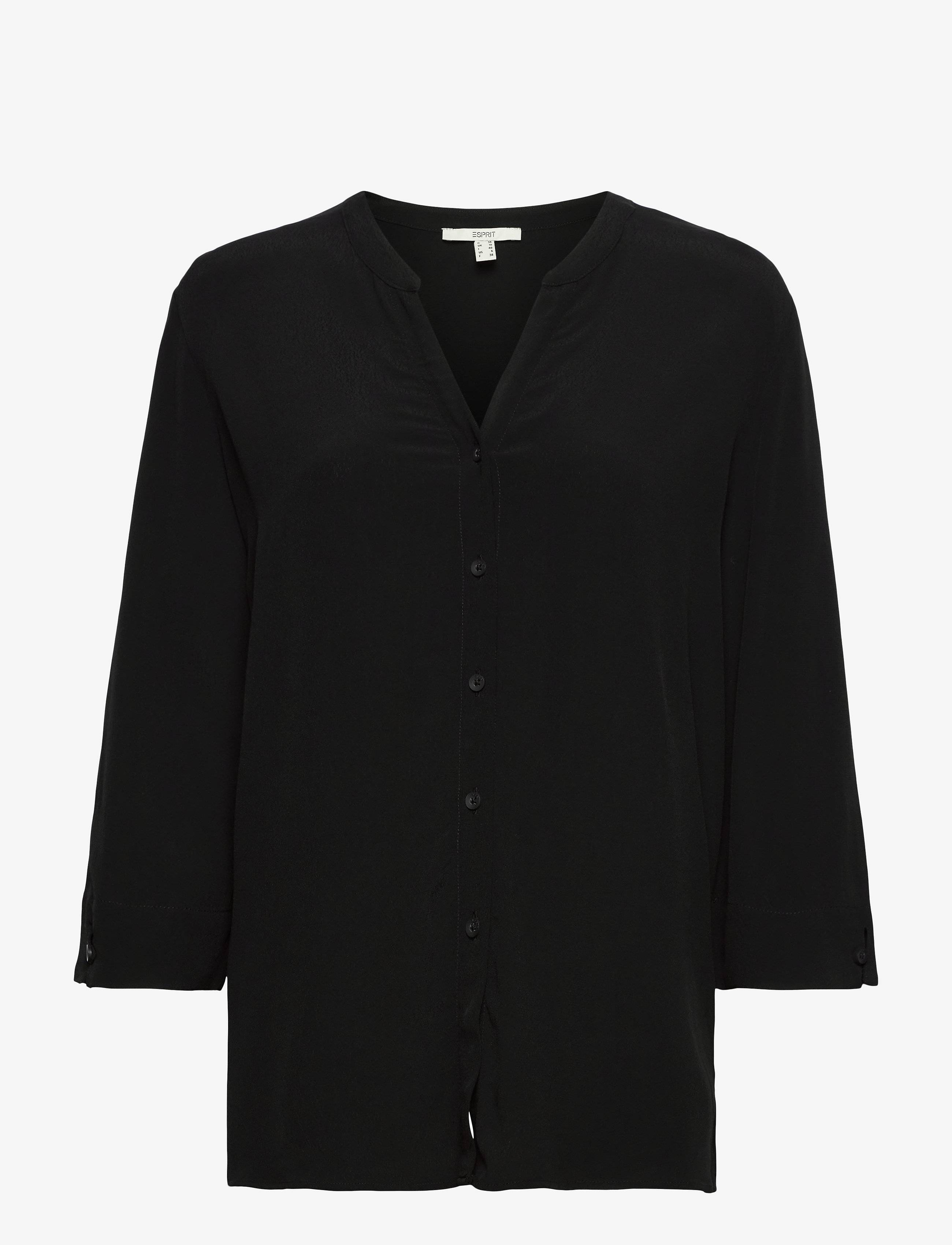 Wide blouse with 3/4-length sleeves - BLACK