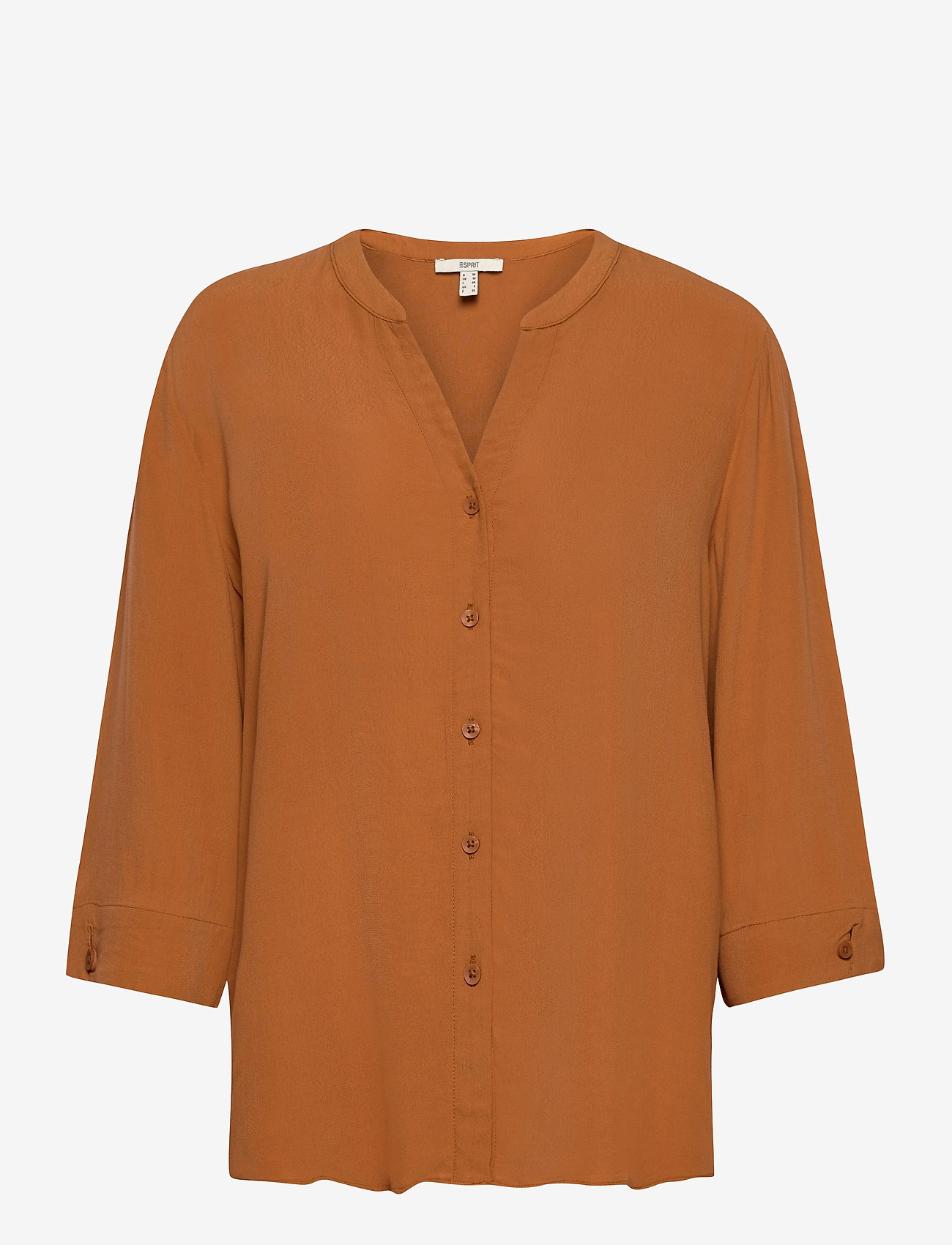 Esprit Casual - Wide blouse with 3/4-length sleeves - long-sleeved blouses - rust brown - 0