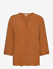 Wide blouse with 3/4-length sleeves - RUST BROWN