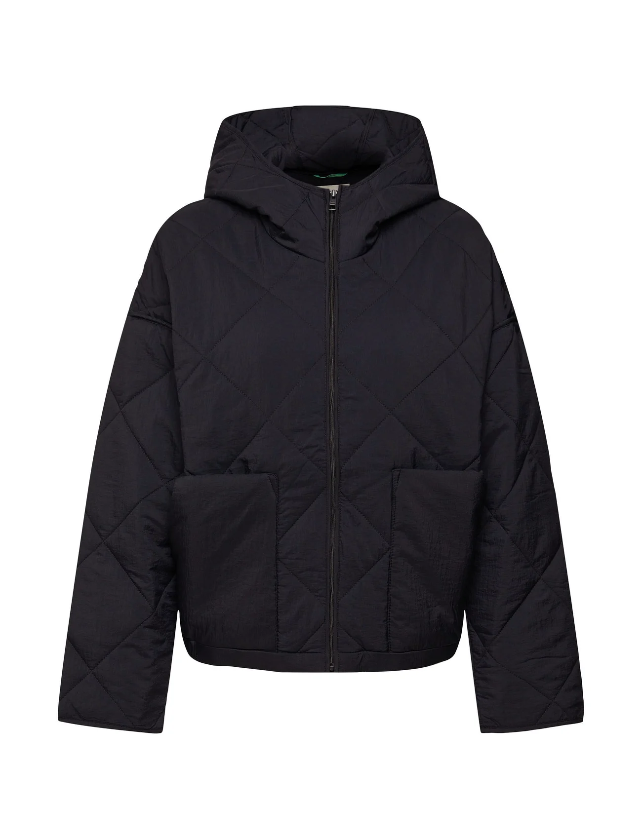 Esprit Casual - Wide fit quilted jacket - jacks - black - 0