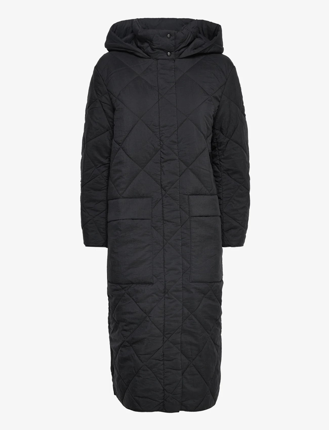 Esprit Casual - Long quilted coat with hood - forårsjakker - black - 0