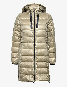 Quilted coat with detachable drawstring hood, Esprit Casual
