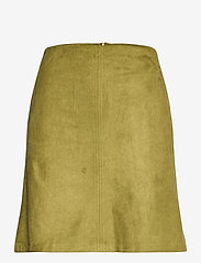 Recycled: mini skirt made of suede - OLIVE