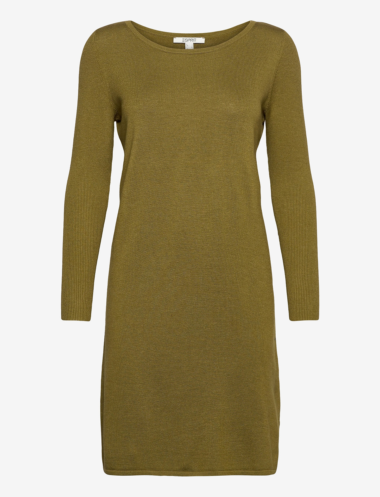 Basic knit dress made of organic cotton - OLIVE 5