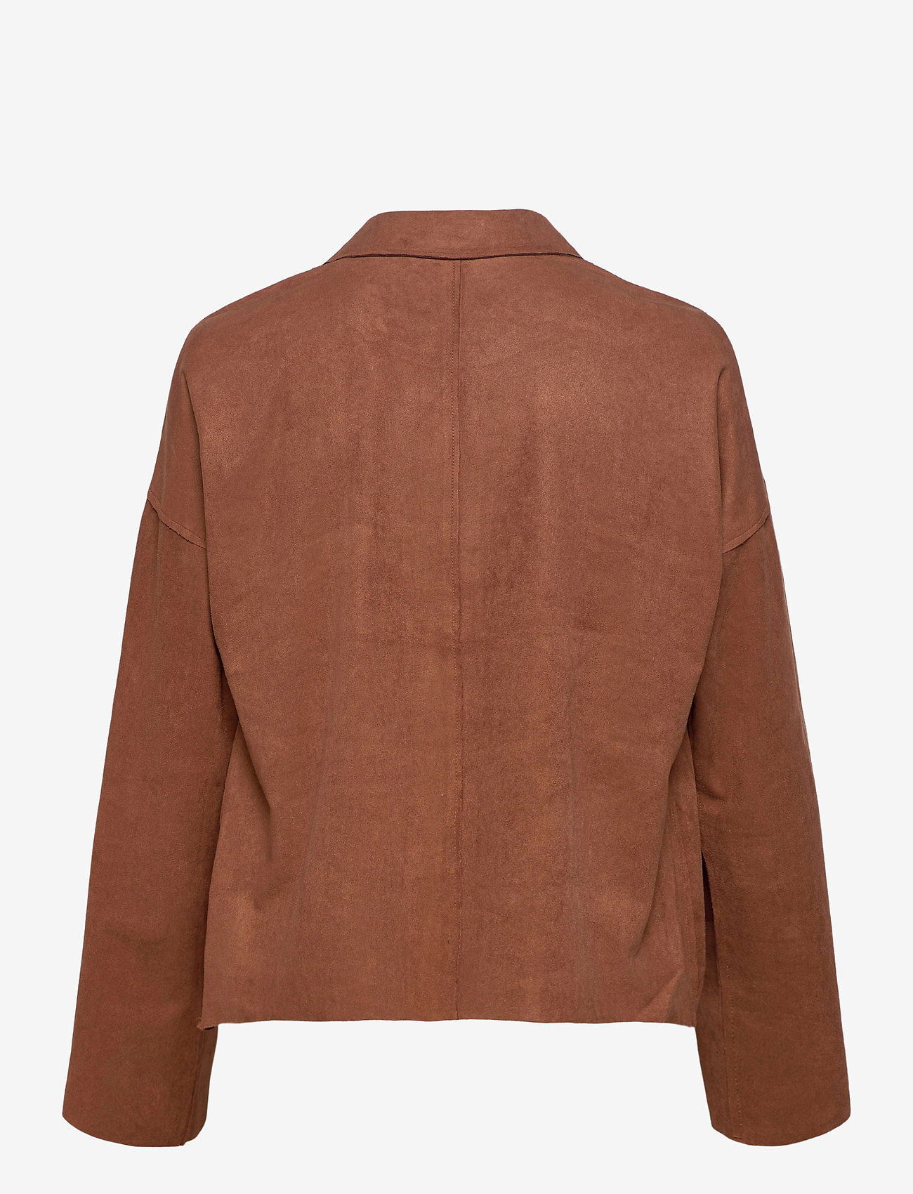 Esprit Casual - Recycled: faux suede jacket - brown - 1