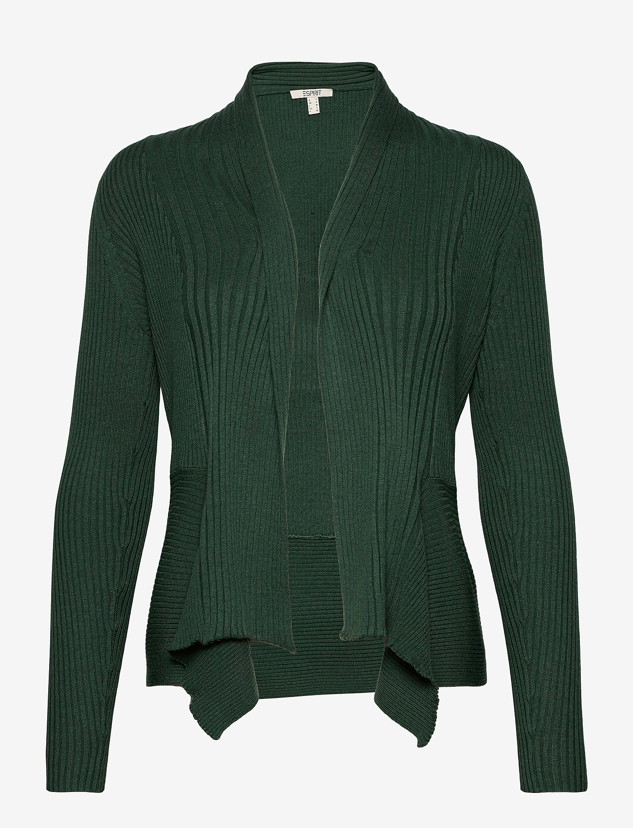 Esprit Casual - Recycled: mixed rib cardigan - dark green 5 - 0