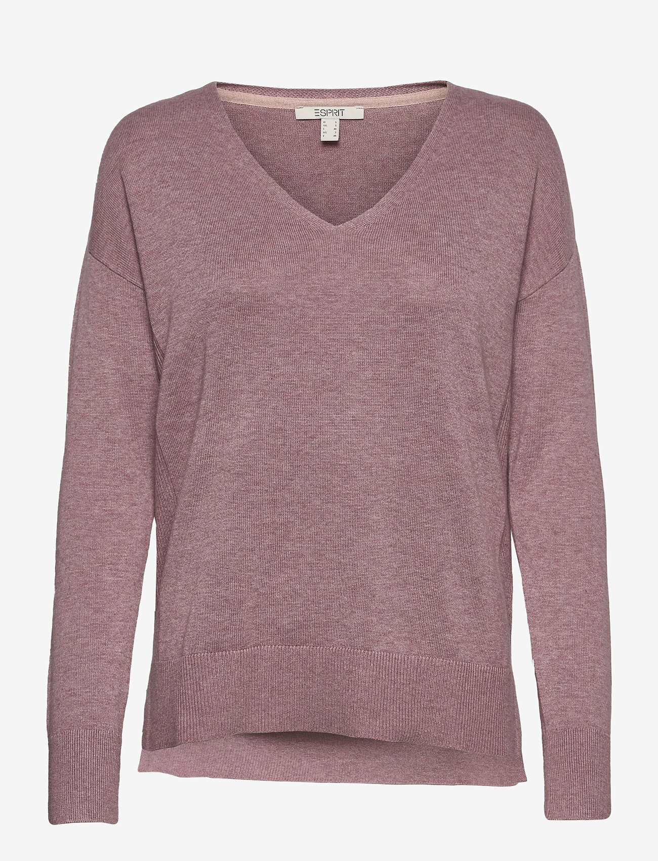 Esprit Casual - V-neck jumper containing organic cotton - mauve 5 - 0