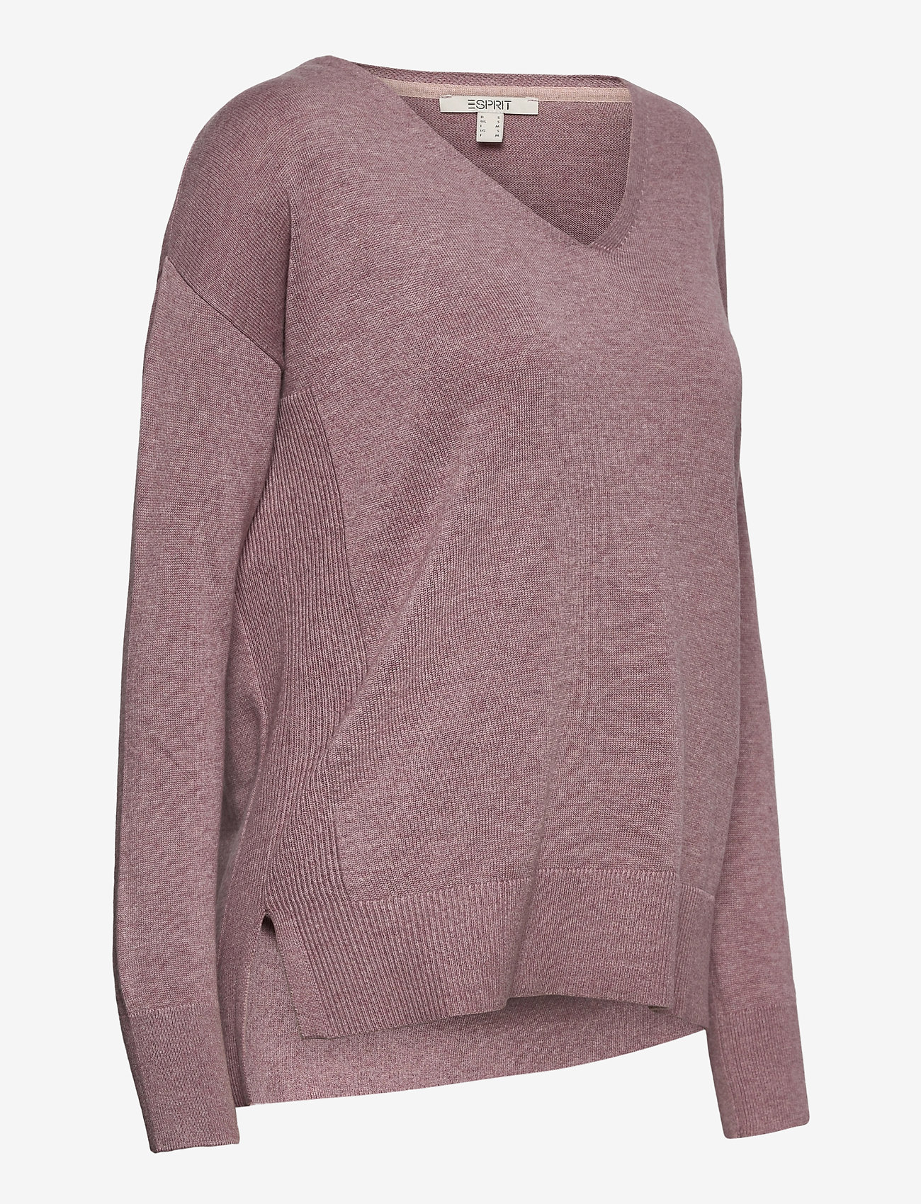 Esprit Casual - V-neck jumper containing organic cotton - mauve 5 - 3