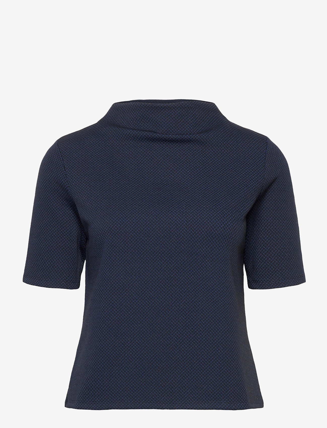 Esprit Casual - Stretch top with a jacquard pattern - dark blue - 0
