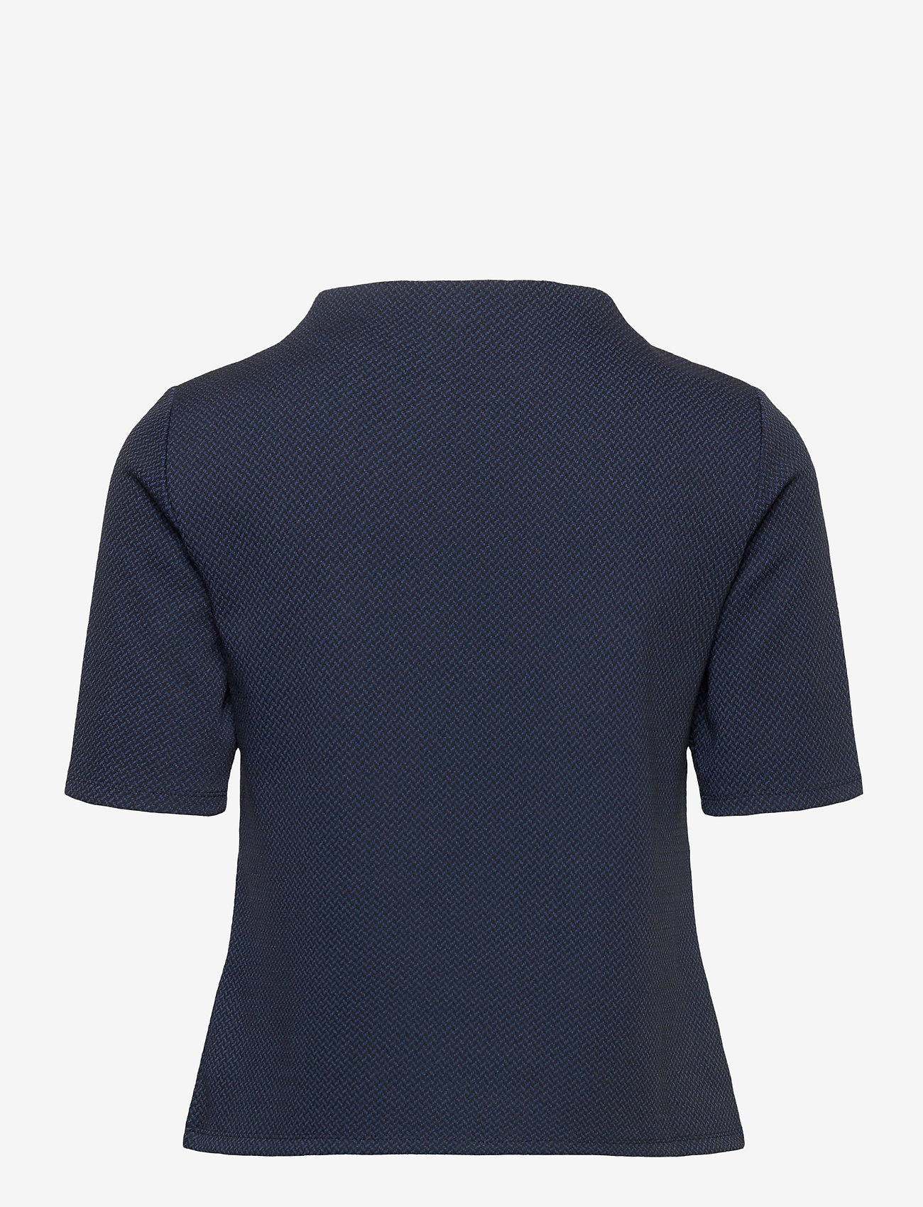 Esprit Casual - Stretch top with a jacquard pattern - dark blue - 1