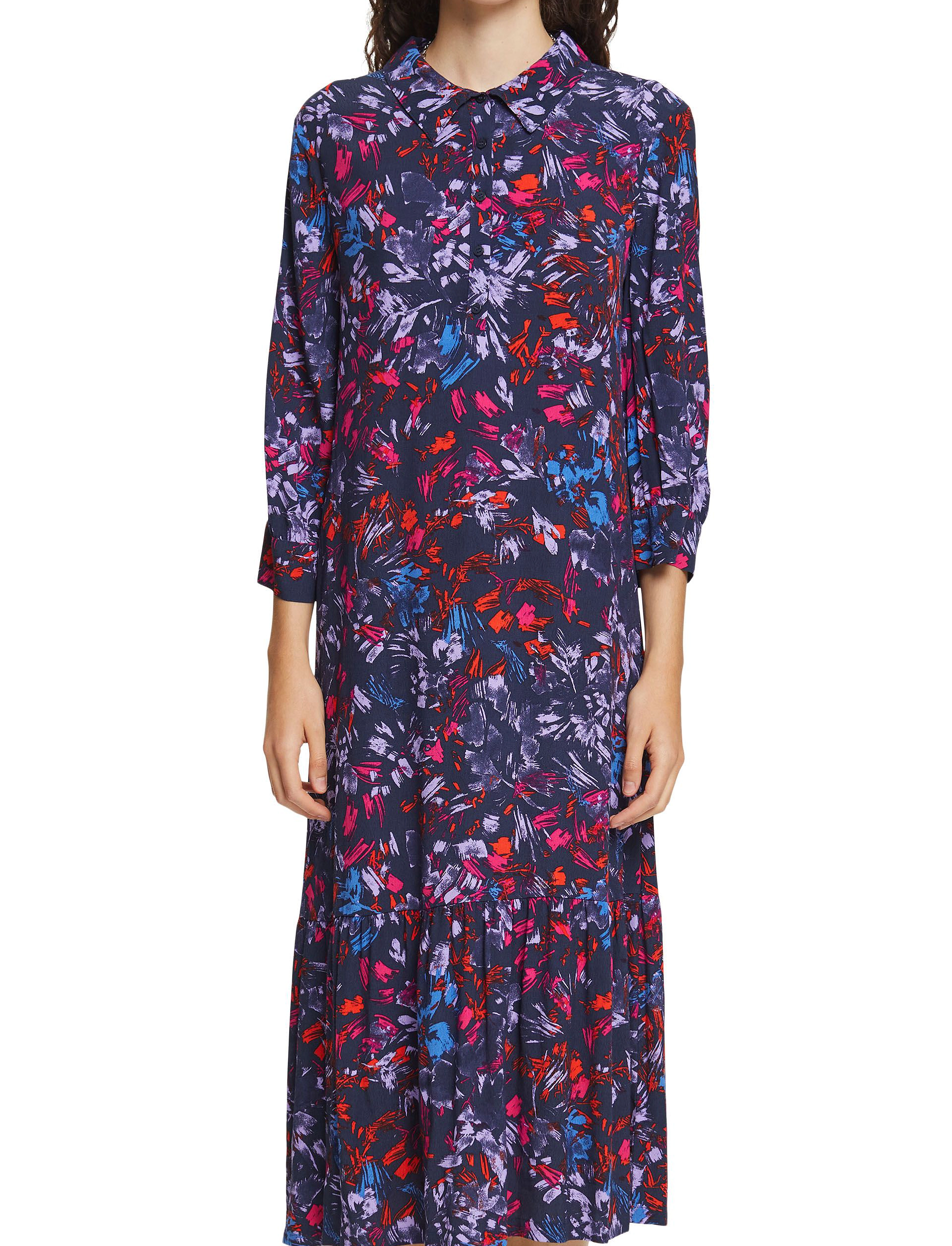 Esprit Casual - Patterned button front dress - särkkleidid - navy 4 - 2