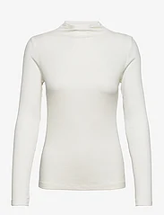 Esprit Casual - Ribbed long sleeve top, cotton blend - langärmlige tops - off white - 0