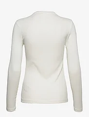 Esprit Casual - Ribbed long sleeve top, cotton blend - langärmlige tops - off white - 1