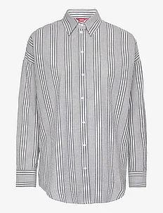 Oversized seersucker shirt, 100% cotton, Esprit Casual
