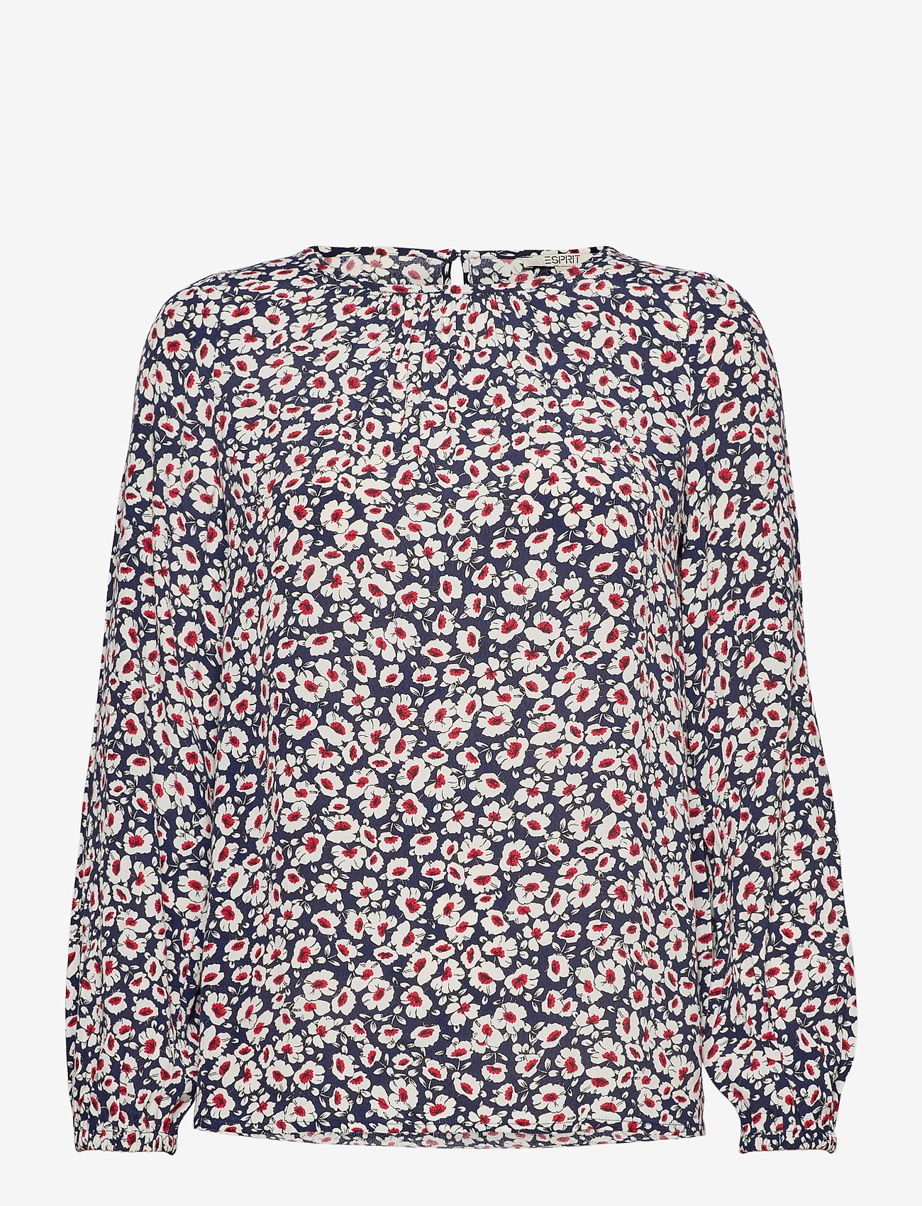 Esprit Casual - Print blouse with LENZING™ ECOVERO™ - navy 4 - 0