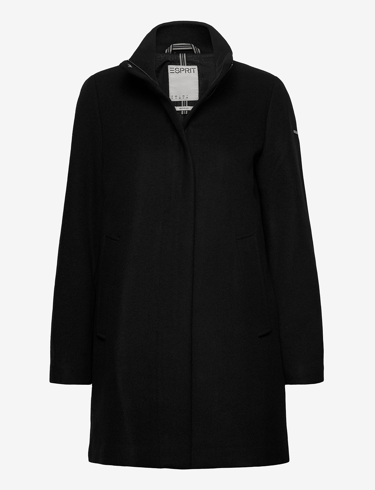 Esprit Casual - Recycled: wool blend coat - black - 0