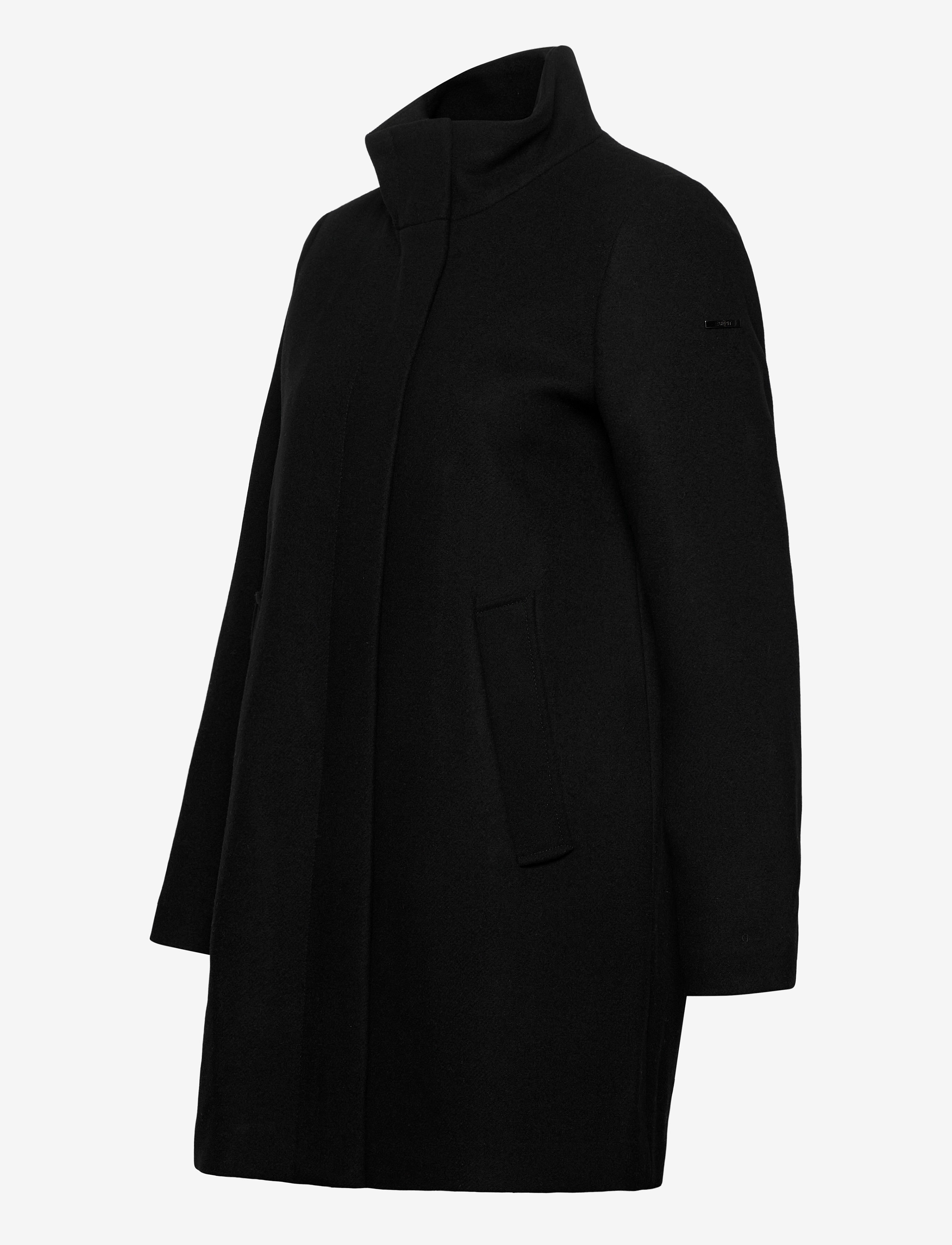 Esprit Casual - Recycled: wool blend coat - black - 3