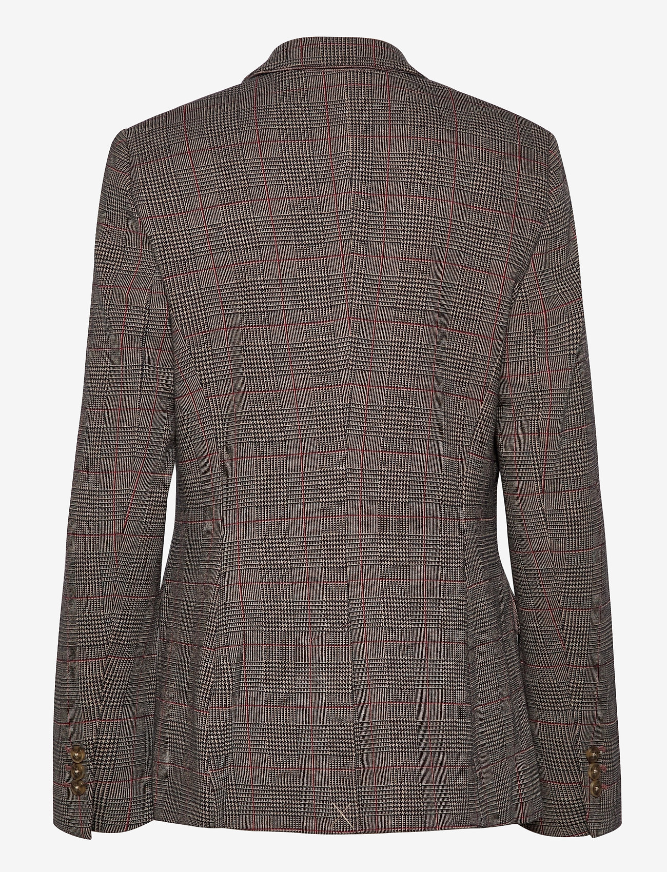 Esprit Casual - Double-breasted blazer with a Prince of Wales check pattern - camel - 1