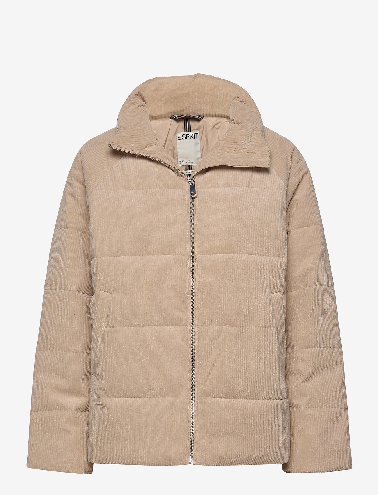 Esprit Casual - Padded, quilted corduroy jacket - sand - 0