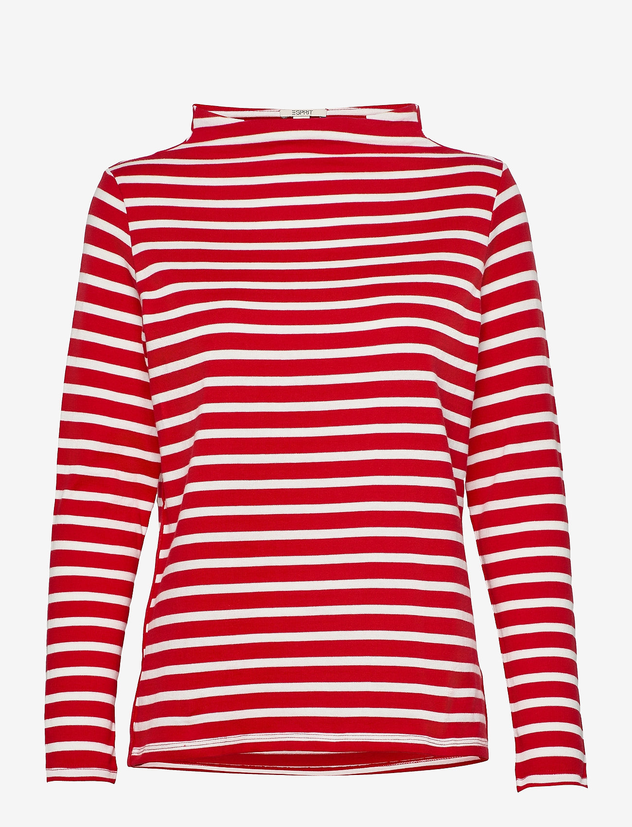 Esprit Casual - Striped long sleeve top with a band collar - red - 0