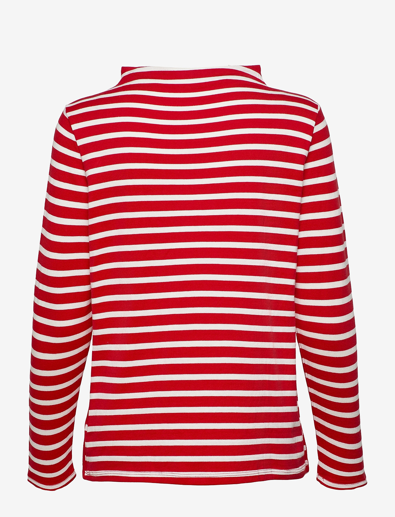 Esprit Casual - Striped long sleeve top with a band collar - red - 1