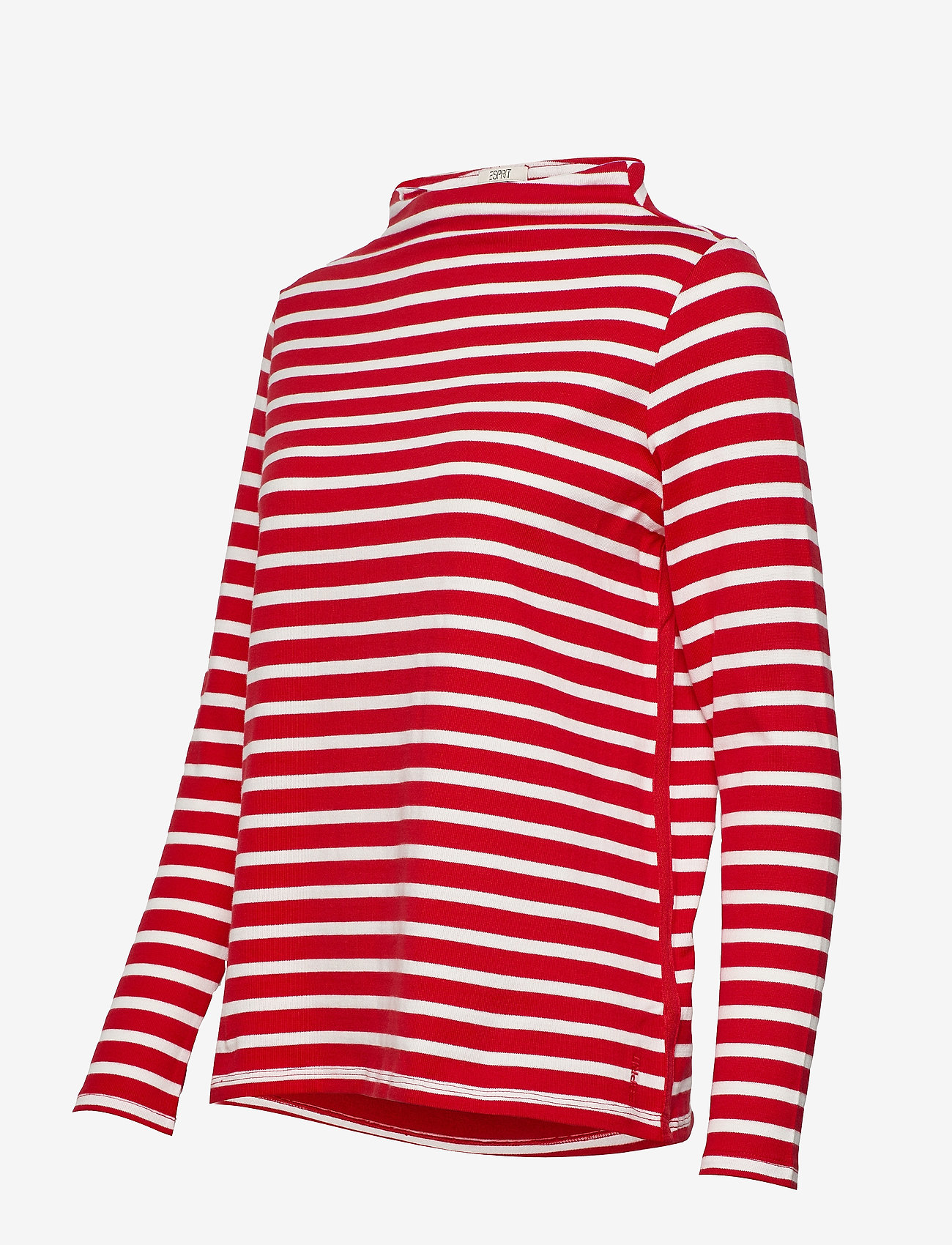 Esprit Casual - Striped long sleeve top with a band collar - red - 2