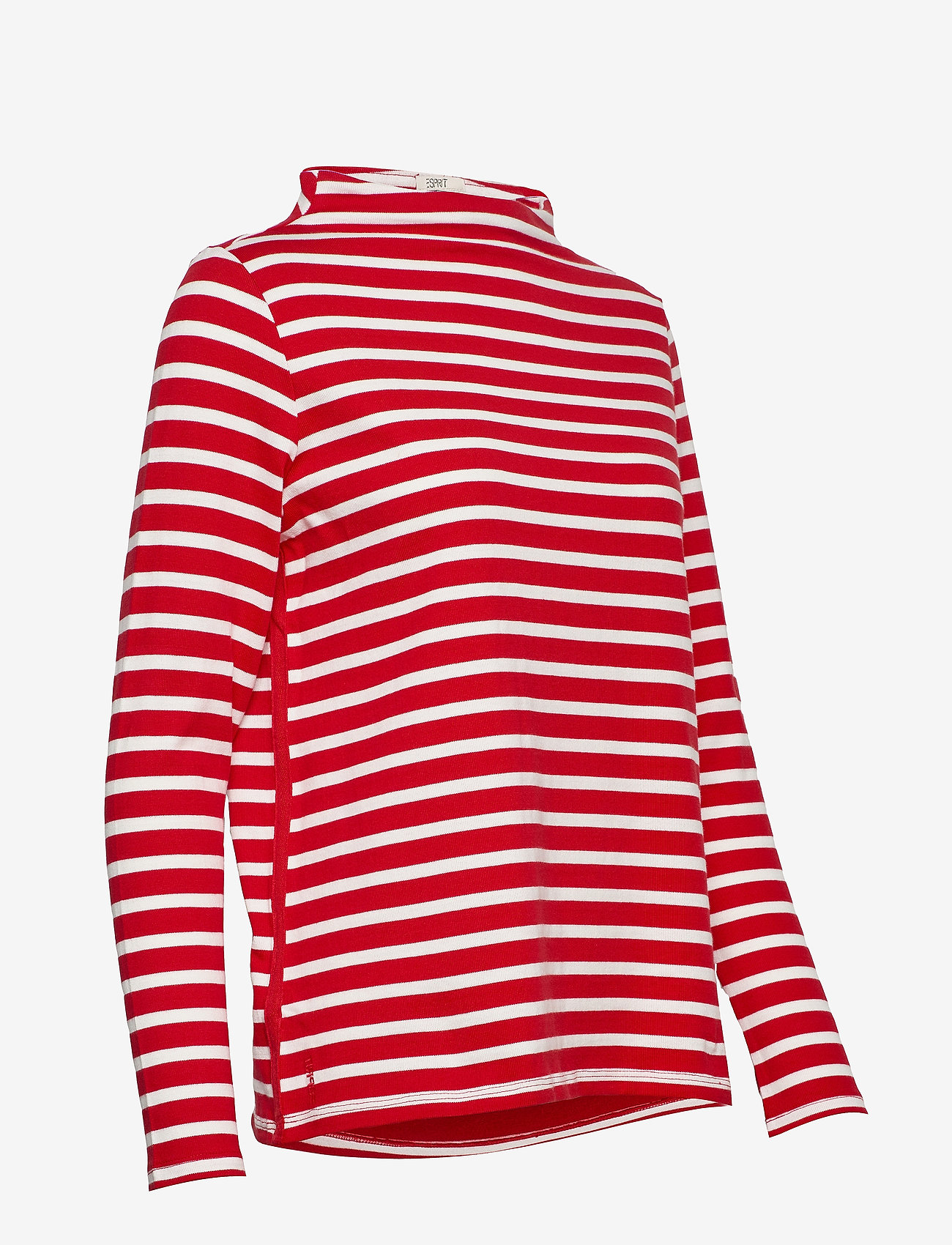 Esprit Casual - Striped long sleeve top with a band collar - red - 3