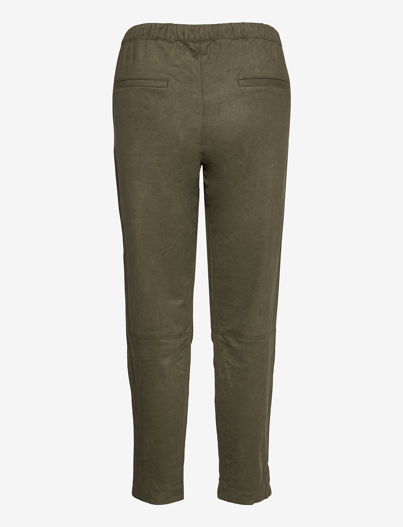 Esprit Casual - Faux suede tracksuit bottoms - straight leg trousers - dark khaki - 1